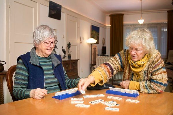 Foto van de spelende ouderen