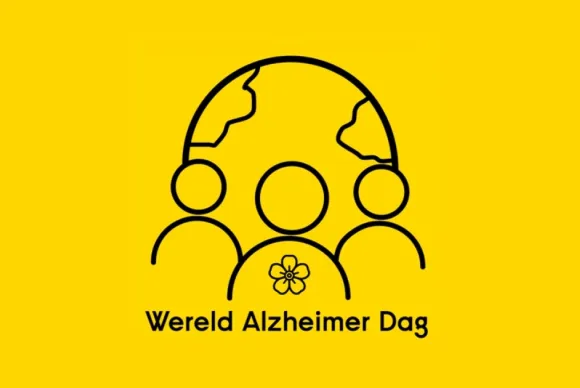 Het logo Wereld Alzheimerdag georganiseerd door Alzheimer Nederland. Het thema is samen in beweging